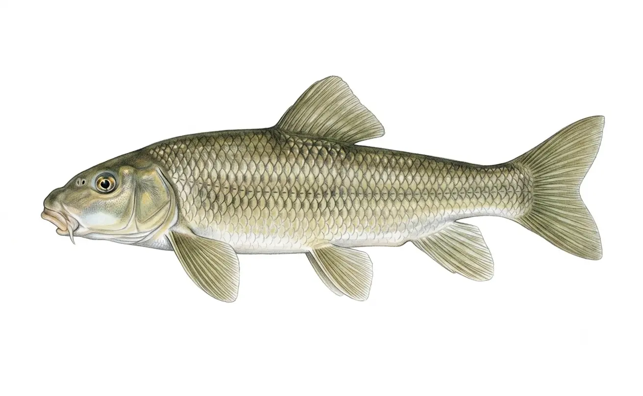 Illustration of a June sucker, an endangered sucker endemic to Utah Lake.