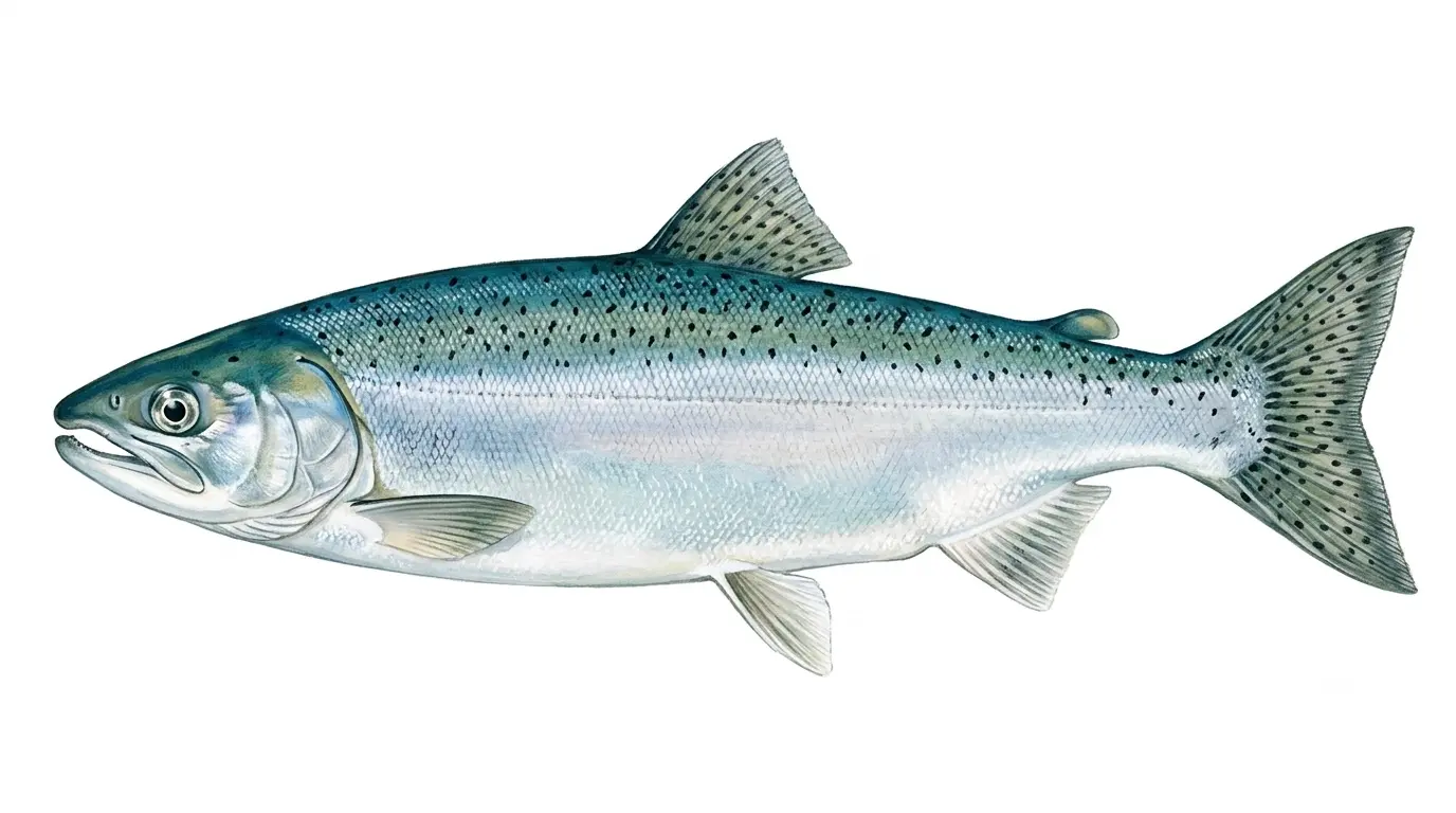Illustration of a kokanee, the landlocked form of sockeye salmon.