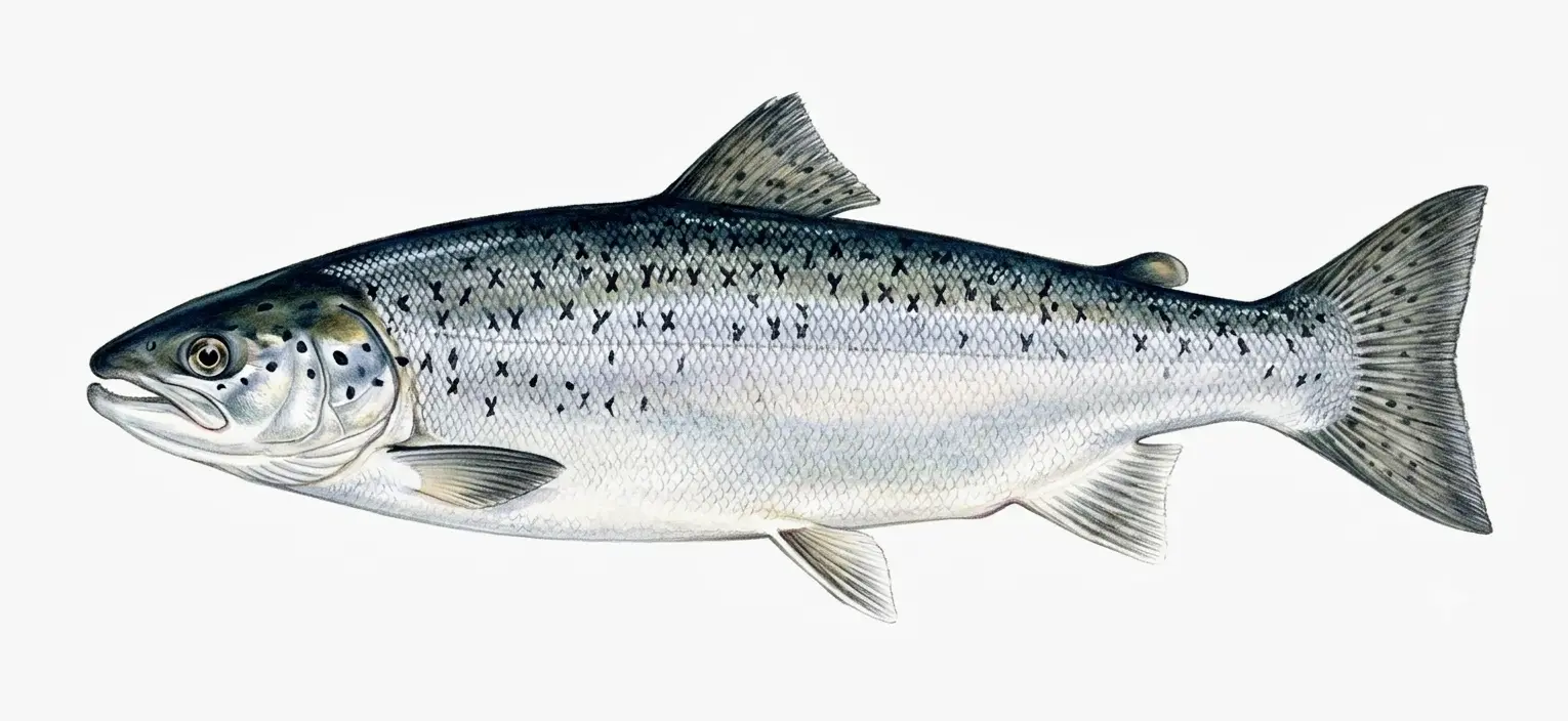 Illustration of a landlocked Atlantic salmon.